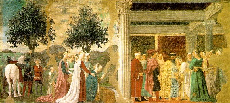 Piero della Francesca Adoration of the Holy Wood and the Meeting of Solomon and the Queen of Sheba Spain oil painting art